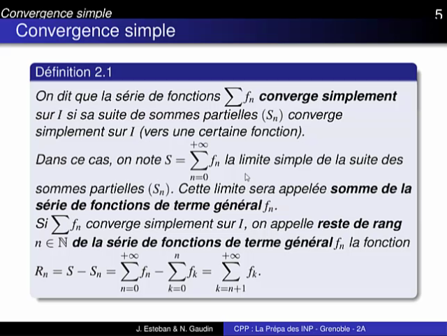 POD - Chapitre 11 - Convergence Simple